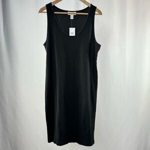 NWT‎ Motherhood Maternity Sleeveless Ribbed Bodycon Dress in Black Size Large